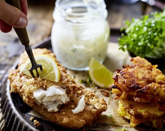 Filegro Bier-Backteig mit Kartoffel-Gemüse-Rösti