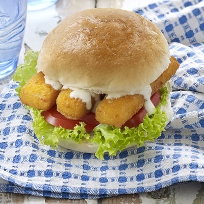 Fischstäbchen weiches Brötchen