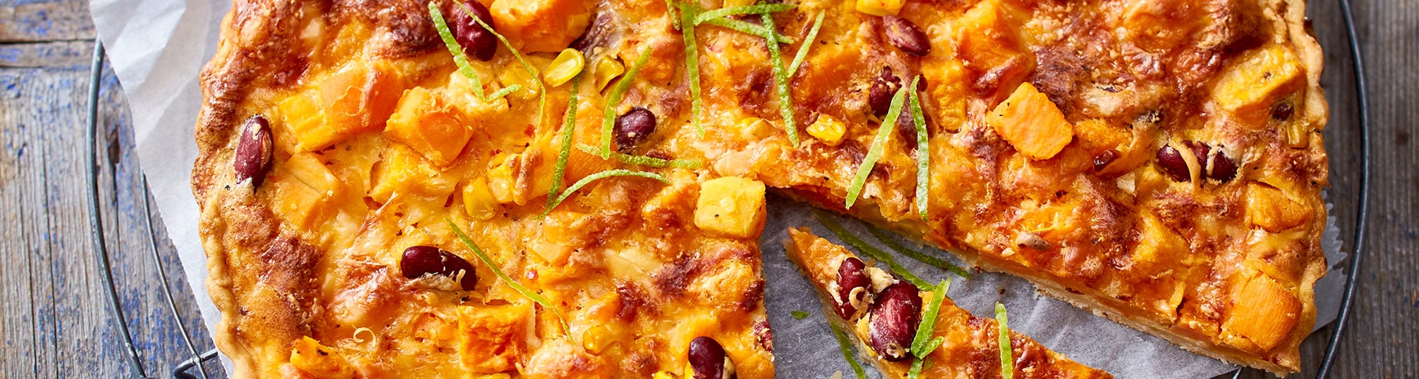 Kürbis-Süßkartoffel-Quiche