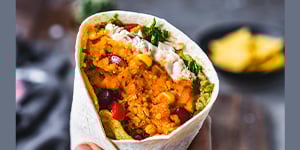 Mexicana Fisch Burrito-mit cremiger Guacamole und knusprigen Tortillas