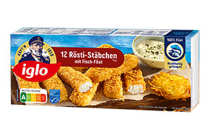 iglo Produktverpackung Rösti-Stäbchen