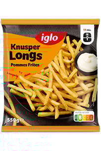 iglo Produktverpackung Knusper Longs Pommes Frites