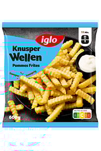 Produktverpackung Knusper Wellen Pommes Frites