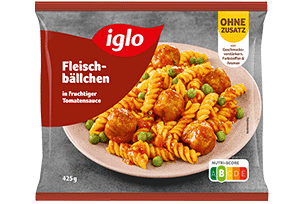 Produktverpackung iglo Fleischbällchen in Tomatensauce