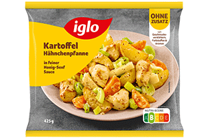 Produktverpackung iglo Kartoffel Hänchenpfanne