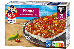 Produktverpackung iglo Schlefi Picante Protein