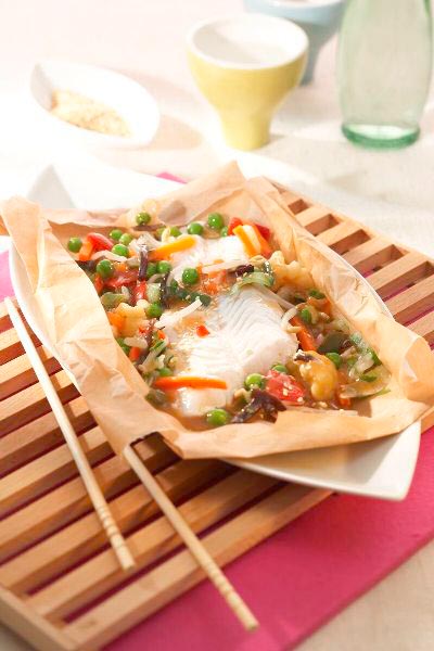 Chinesische Fischpäckchen