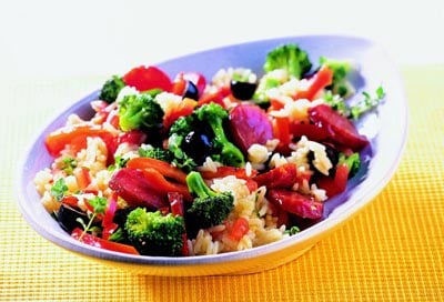 Gemüsereis mit Cabanossi