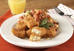 Gold Nuggets mit Tomatenreis