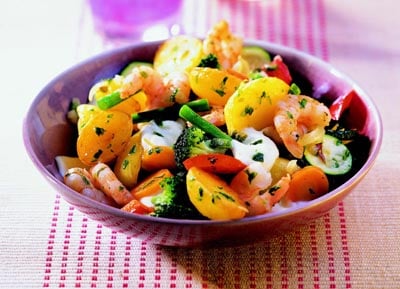 Kartoffel Garnelen Pfanne