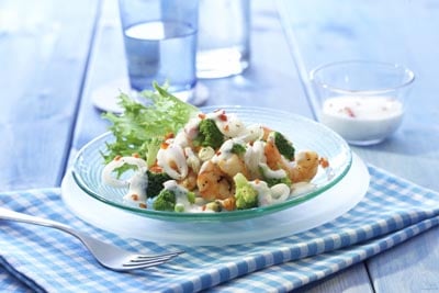 Meeresfrüchte Broccoli Salat