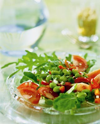 Rucola Salat mit Erbsen