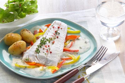 Seelachsfilet mit Gorgonzolasauce