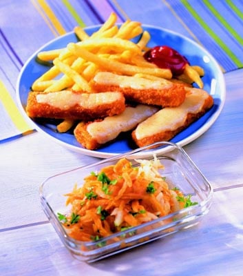 Überbackene Fischstäbchen