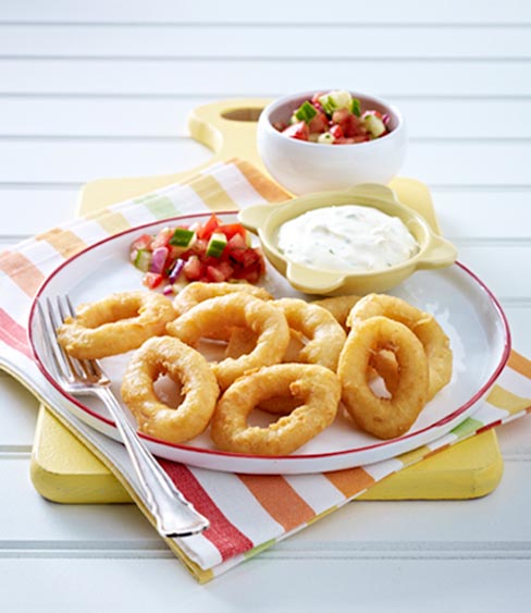 Calamares auf Gurken Tatar