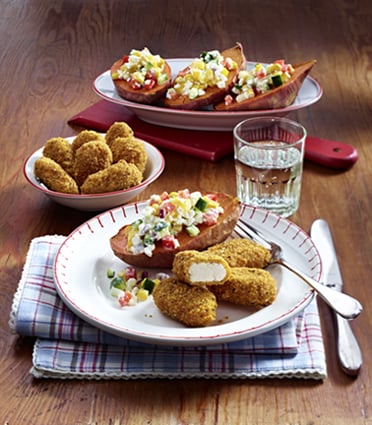 Süßkartoffeln mit Hüttenkäse