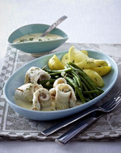 Schollenfilets in Meerrettichsoße