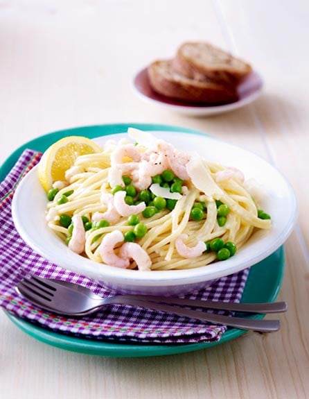 Spaghetti Carbonara mit Krabben