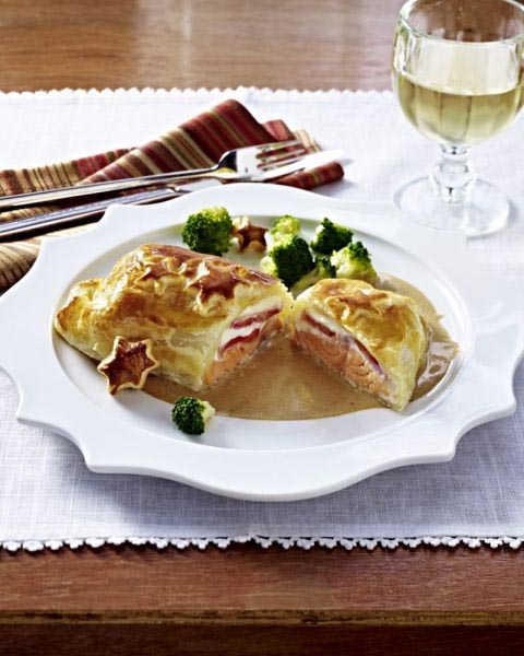 Wildlachs in Blätterteig