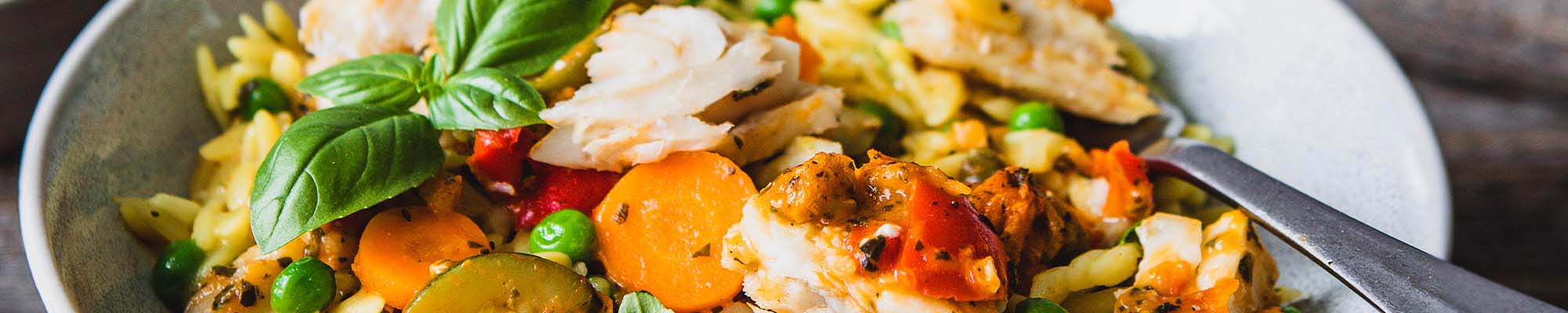 Pastasotto mit Gartenerbsen und Schlemmer-Filet Mediterrana