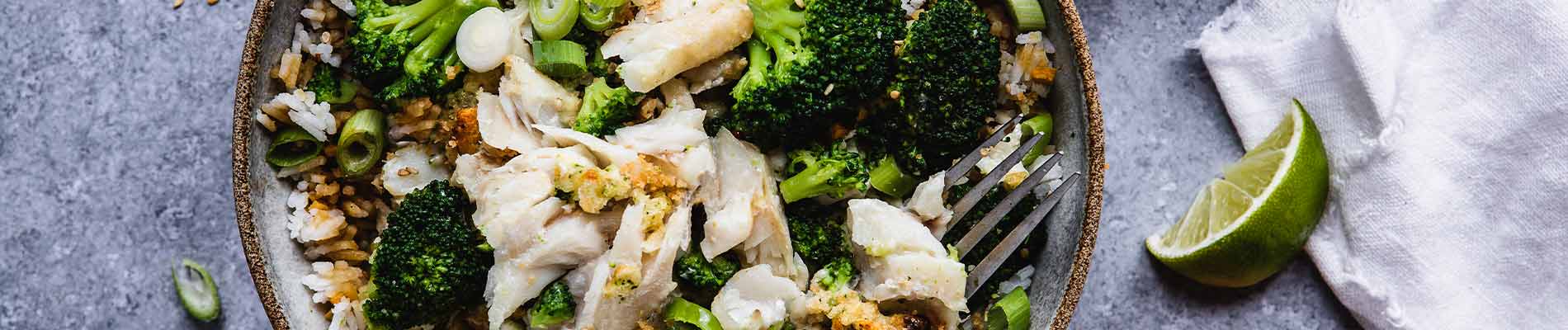 Pulled Schlemmer-Filet Brokkoli mit Brokkolireis