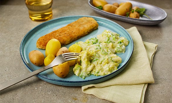 iglo Wirsing in Rahm mit Filegro Müllerin Art und Pellkartoffeln