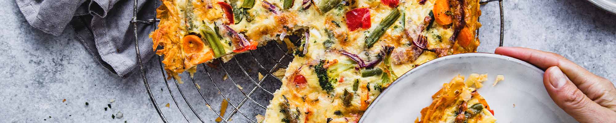 Kartoffel-Rösti-Quiche mit italienischem Gemüse