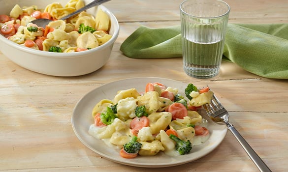 Tortelloni mit Rahm-Königsgemüse