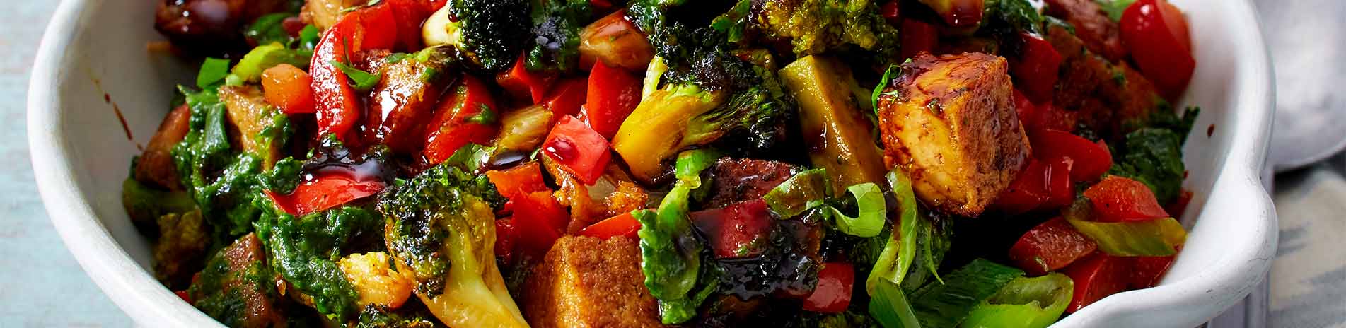 vegane Spinat-Tofu-Pfanne