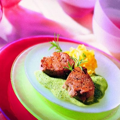 kalbsfilet an spinatschaum