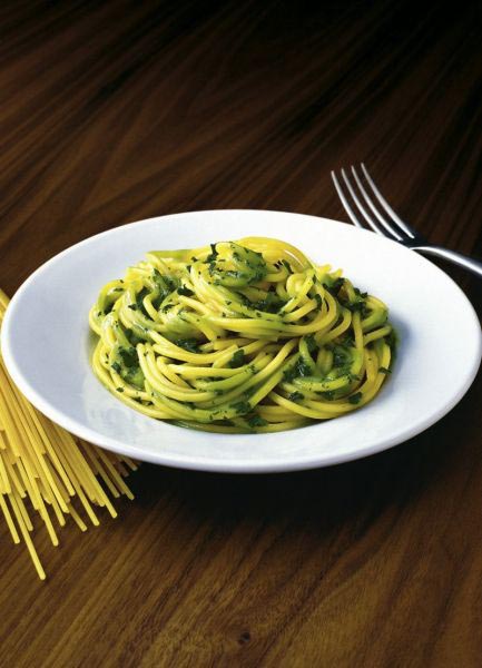 spaghetti mit rahm spinat